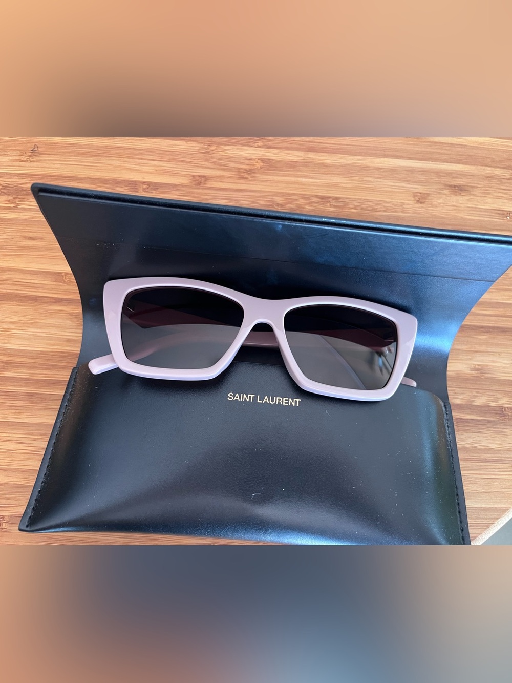 Saint Laurent Pink Rectangle Sunglasses